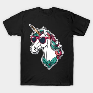 Unicorn Christmas Drawing T-Shirt